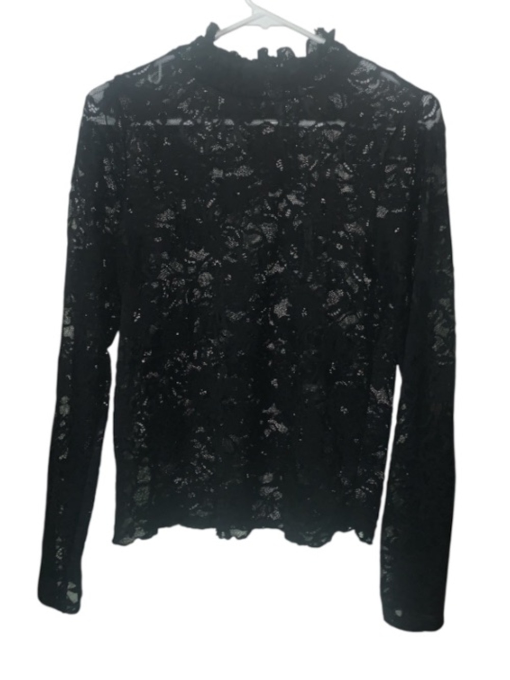 Forever 21 Black Lace Long-Sleeve Top